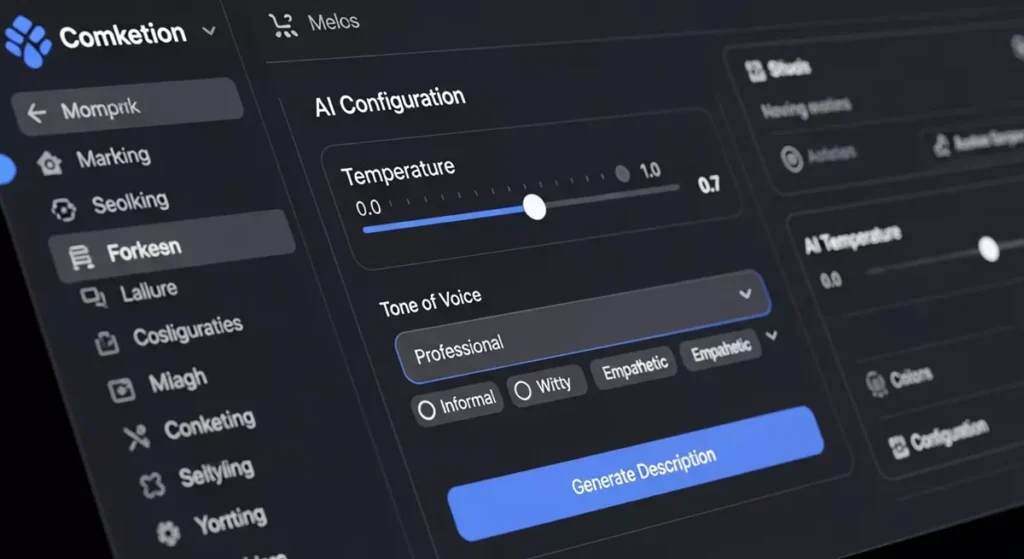 Panel sterowania generatorem treści AI w systemie CMS